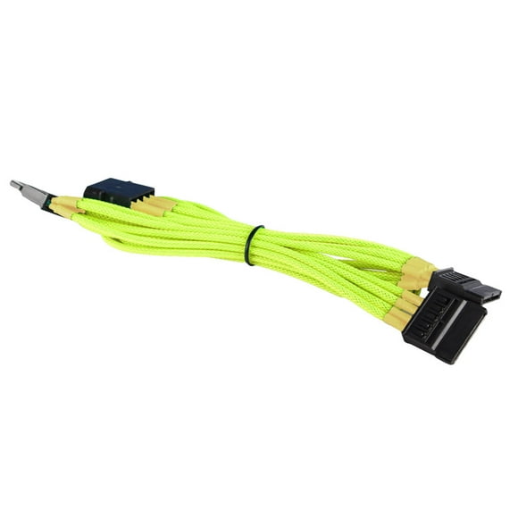 BattleBorn 4-Pin Molex to 5 x SATA Cable Cord Premium Sleeved Braided Adapter PC Computer BattleBorn 4-Pin Molex to 5 x SATA Cable Cord Premium Sleeved Braided Adapter PC Computer